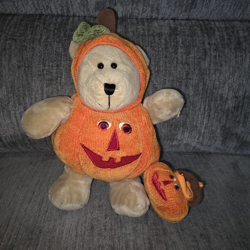 Starbucks 2008 77th Edition Bearista Bear PUMPKIN‎ Halloween Plush